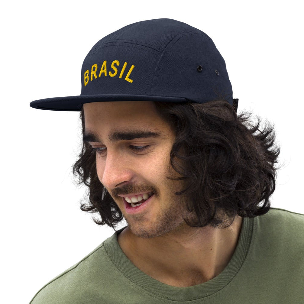 Man wearing Brazil soccer hat